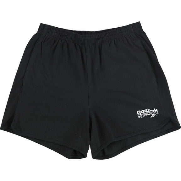 Reebok Womens French Terry Athletic Workout Shorts, Black, Medium