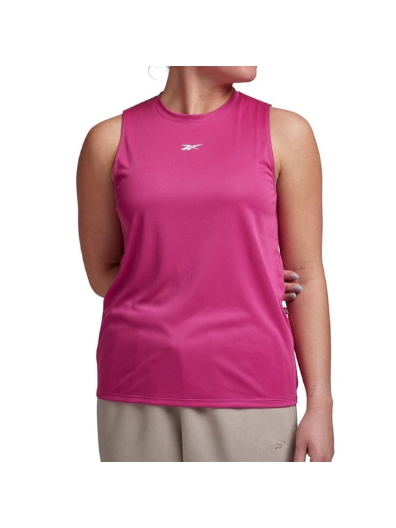 Womens Identity Performance Muscle Tank Top, Pink, Large