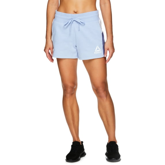 Reebok Womens Journey Color Block French Terry Shorts with Pockets, Sizes XS-XXXL