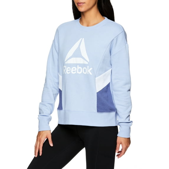 Reebok Womens Journey French Terry Cropped Crew Sweatshirt,Sizes XS-XXXL