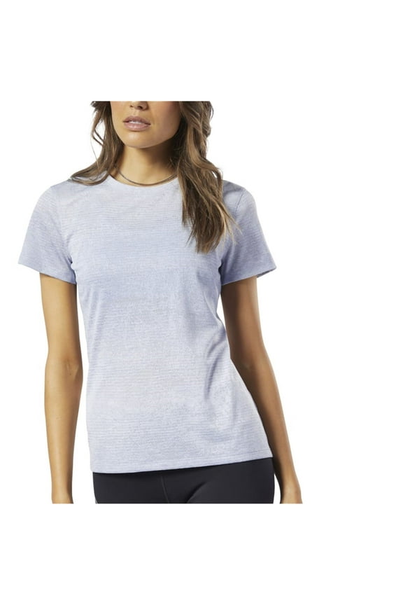 Womens Knit Basic T-Shirt, Blue, Large