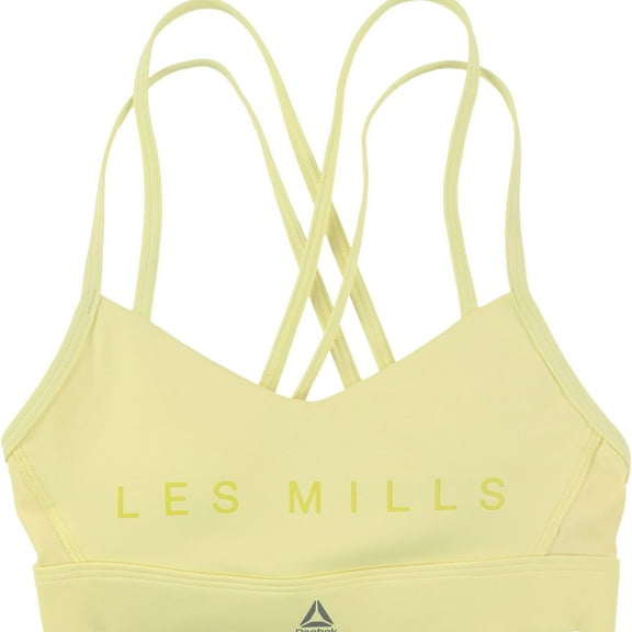 Reebok Womens Les Mills Hero Strappy Sports Bra, Yellow, XX-Small