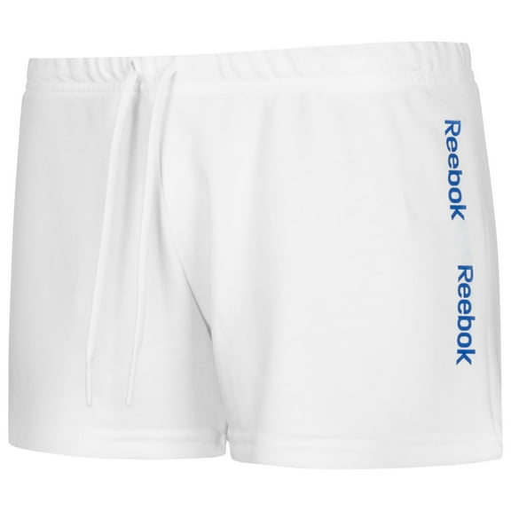 Reebok Womens Linear Athletic Workout Shorts, White, Large
