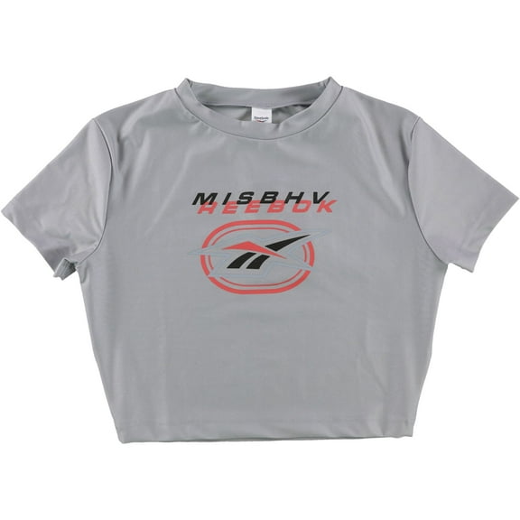 Reebok Womens Logo Graphic T-Shirt, Grey, Medium