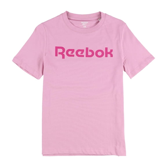 Reebok Womens Logo Graphic T-Shirt, Pink, X-Small