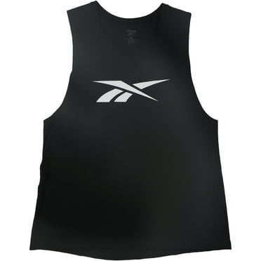 Reebok Womens Logo Tank Top, Black, Medium