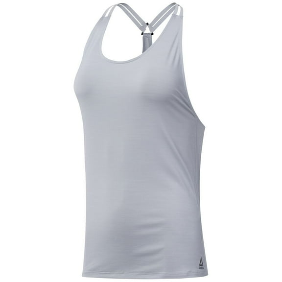 Reebok Womens Logo Tank Top, Grey, Medium