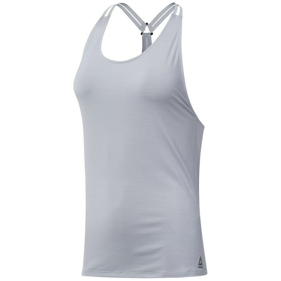 Reebok Womens Logo Tank Top, Grey, Medium