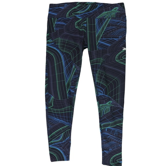 Reebok Womens Lux Perform Compression Athletic Pants, Blue, X-Large