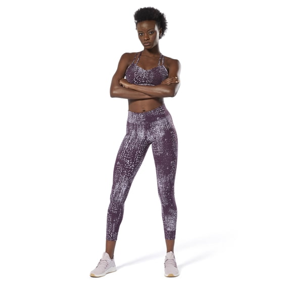Reebok Womens Lux Tight Compression Athletic Pants, Purple, Plus Size, 1X16W