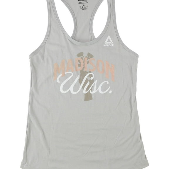 Reebok Womens Madison Wisc. Racerback Tank Top, Grey, X-Small