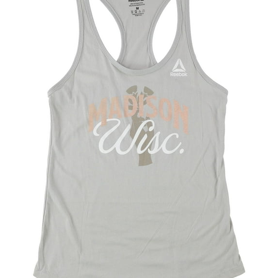 Reebok Womens Madison Wisc. Racerback Tank Top, Grey, X-Small