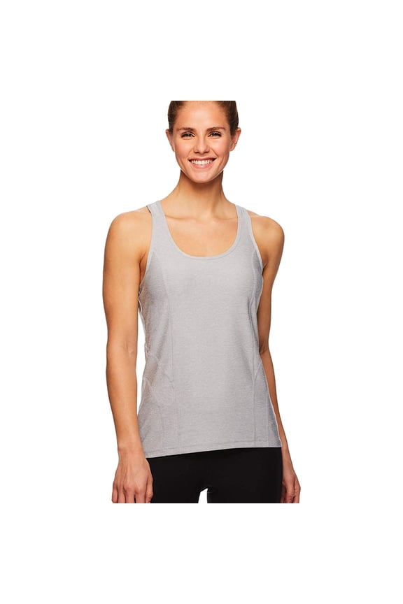 Womens Marled Jersey Racerback Tank Top, Grey, X-Large