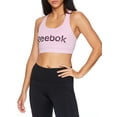 thumbnail image 1 of Reebok Womens Medium Impact Strappy Racerback Graphic Bra with Removable Cups, Size XS-XXXL, 1 of 4