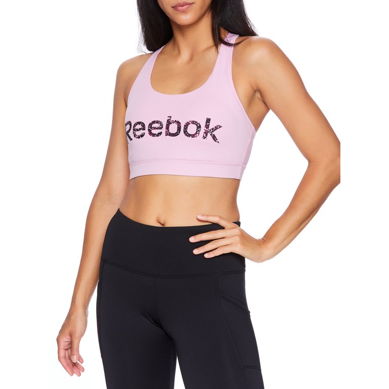 Reebok Women’s Medium Impact Evolution Sports Bra with Removable Cups,  Sizes XS-XXXL