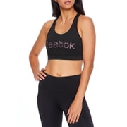 Womens Medium Impact Strappy Racerback Graphic Bra with Removable Cups, Size XS-XXXL