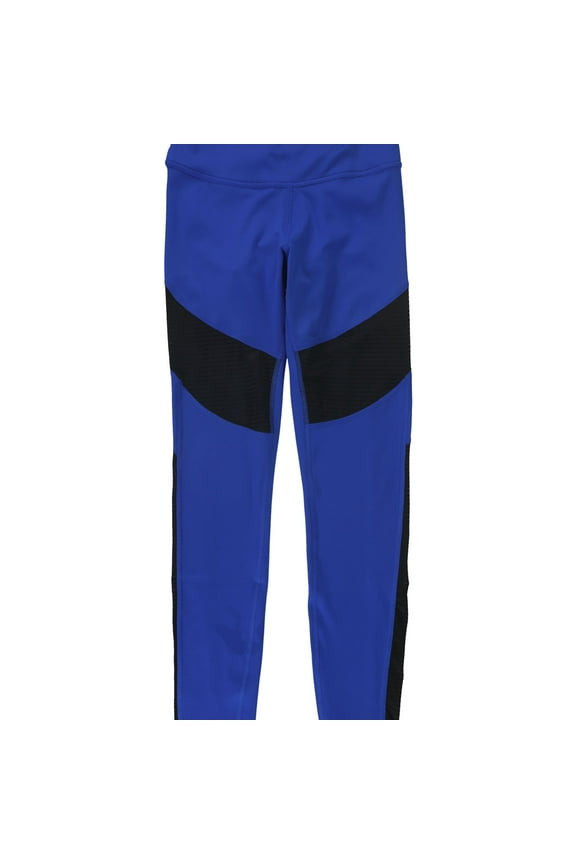 Womens Mesh Inserts Yoga Pants, Blue, XS/S