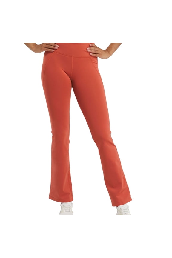 Womens Mini-Flared Casual Leggings, Red, Large