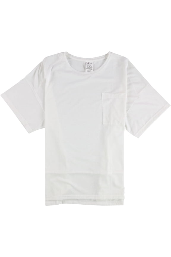 Womens Nature X Solid Pocket Basic T-Shirt, White, X-Large