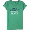 thumbnail image 1 of Reebok Womens Not A Stereotype/Be More Human Graphic T-Shirt, Green, Medium, 1 of 1