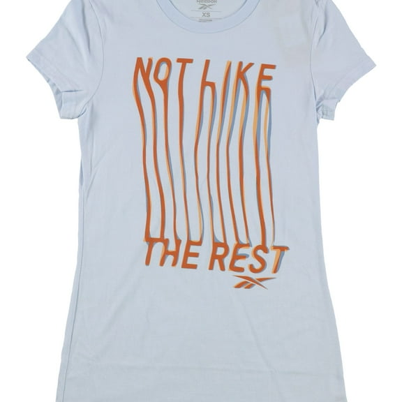 Reebok Womens Not Like The Rest Graphic T-Shirt, Blue, Large