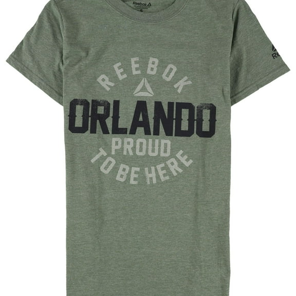 Reebok Womens Orlando Proud To Be Here Graphic T-Shirt, Green, Small