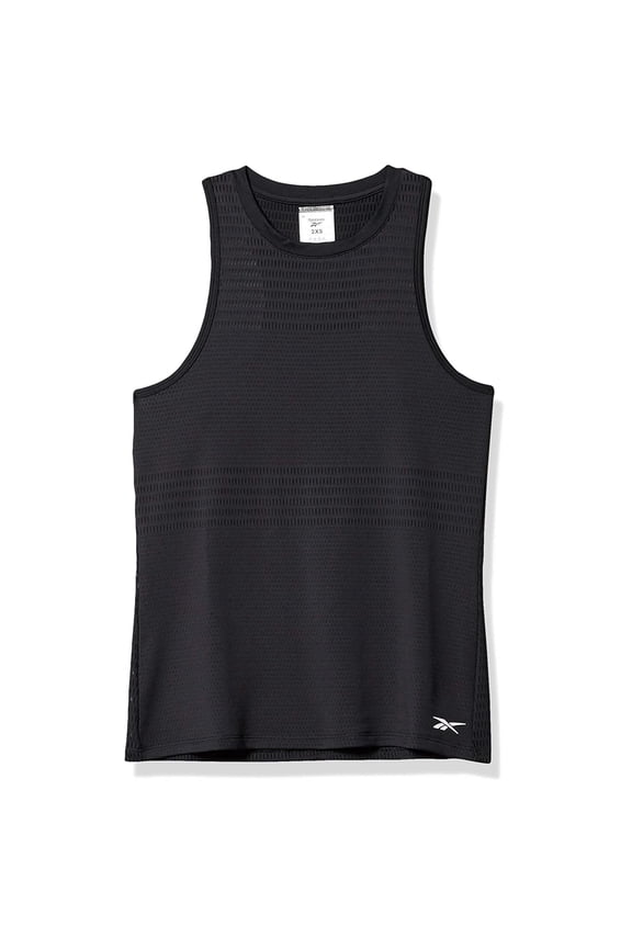 Womens Perforated Tank Top, Black, XX-Small