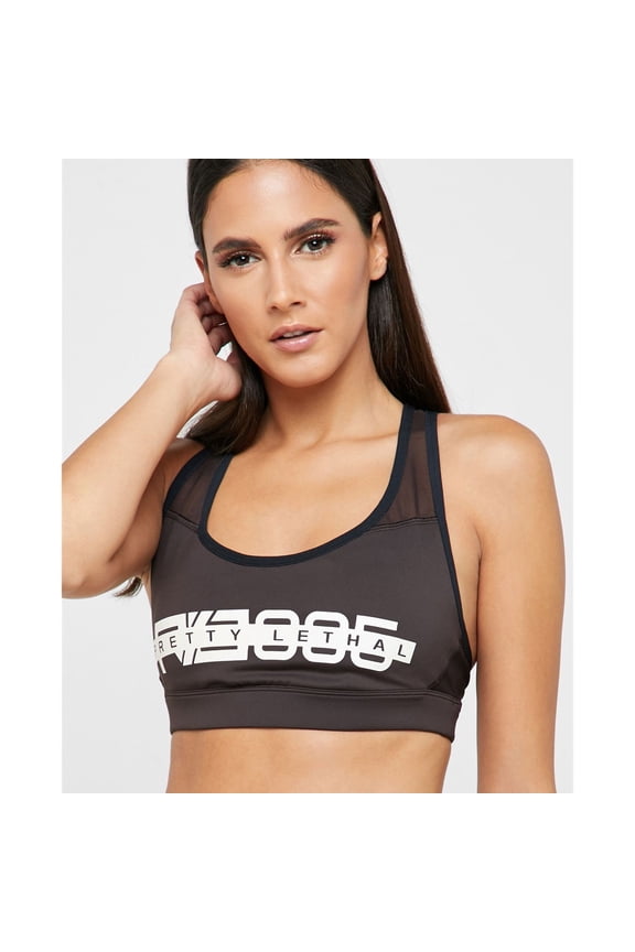 Womens Pretty Lethal Sports Bra, Brown, X-Small