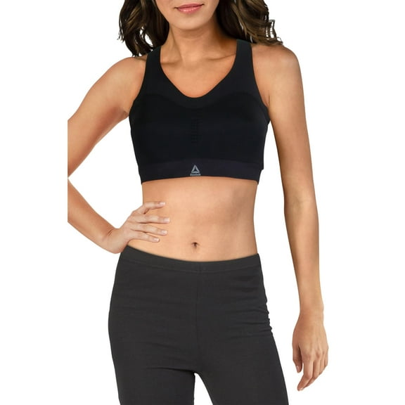 Reebok Womens Purmove Sports Bra, Black, XS/S