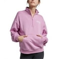 thumbnail image 1 of Reebok Womens Quarter-Zip Sweatshirt, Pink, Large, 1 of 2