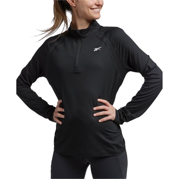 Reebok Womens Quarter zip Sweatshirt XXL Black Solid