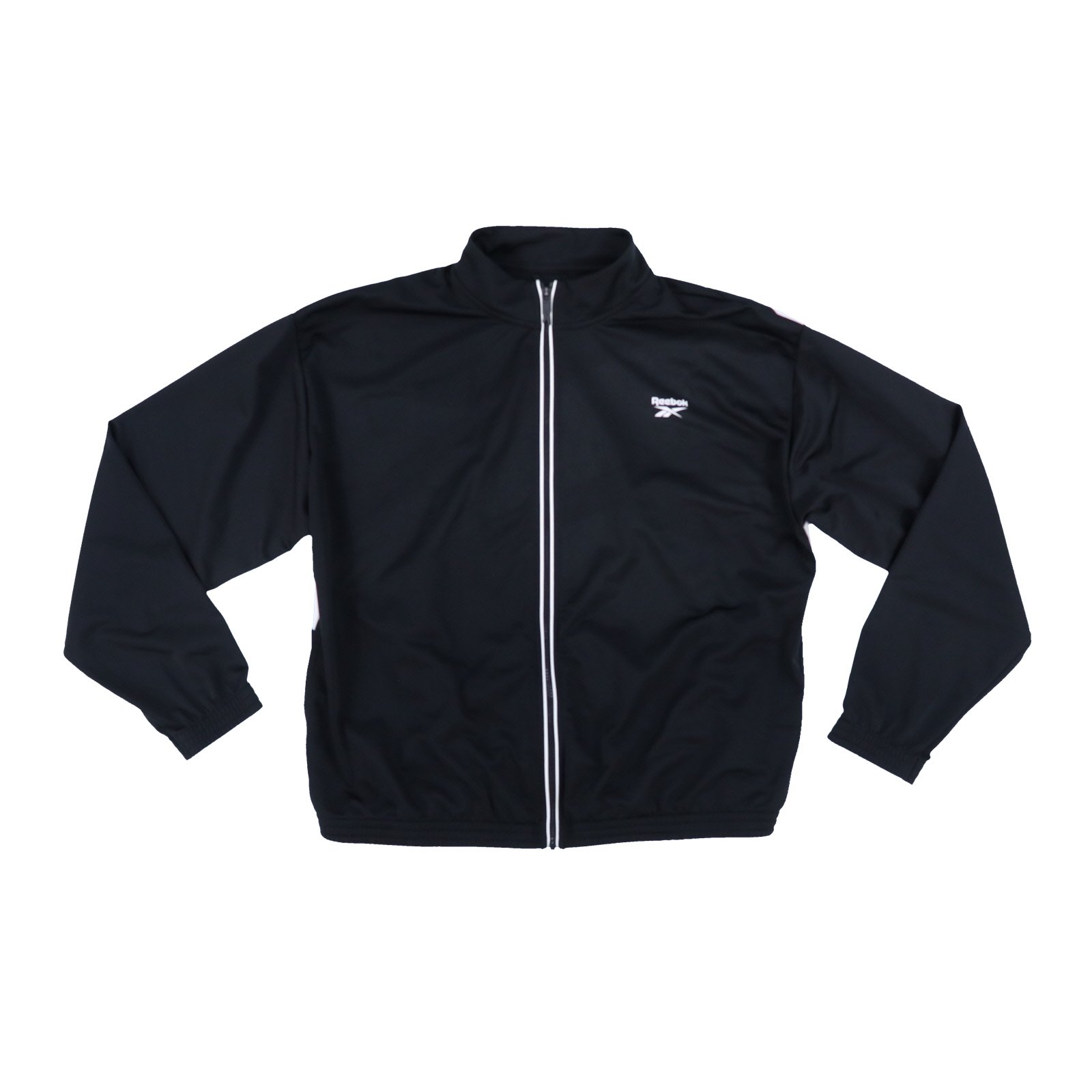 Chaqueta Deportiva de Tricot con Cierre para Mujer Plus, Negro