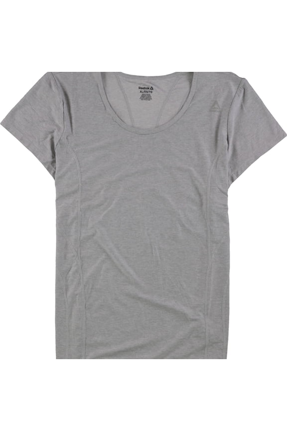 Womens Reversed Marled Basic T-Shirt, Grey, Large