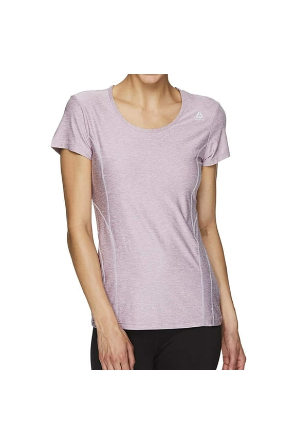 Womens Reversed Marled Basic T-Shirt, Purple, Medium