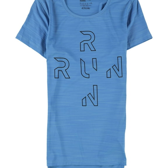 Reebok Womens Run Graphic T-Shirt, Blue, X-Small