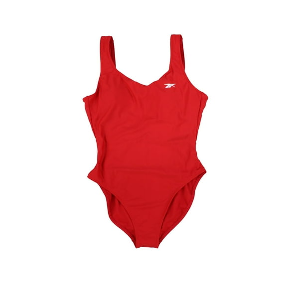 Reebok Womens Scoop-Neck Athletic One Piece Swimsuit Red New