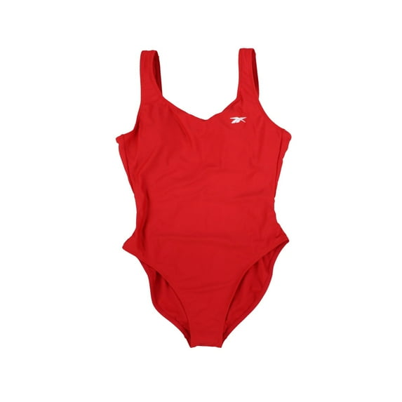 Reebok Women's Scoop-Neck Athletic One-Piece Swimsuit (L, Red)