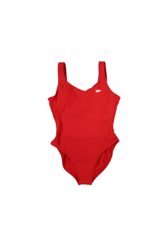 Womens Scoop-Neck Athletic One Piece Swimsuit Red New