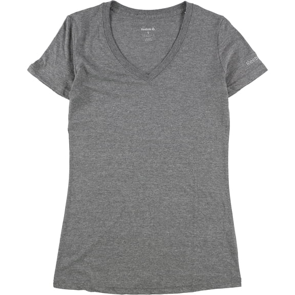 Reebok Womens Solid Basic T-Shirt, Grey, Large