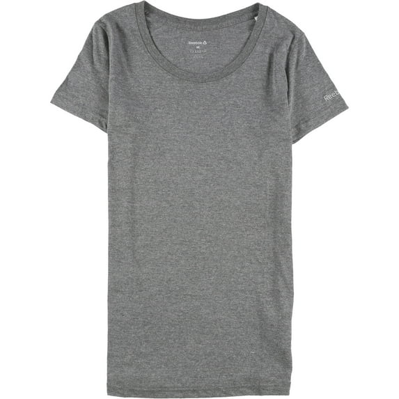 Reebok Womens Solid Basic T-Shirt, Grey, Small