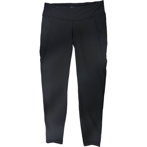 Reebok Womens Solid Compression Athletic Pants, Black, X-Large