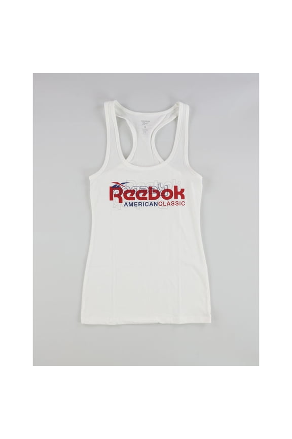 Womens Solid Racerback Tank Top, White, Small