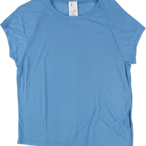 Reebok Womens Striped Basic T-Shirt, Blue, Small
