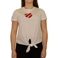 thumbnail image 1 of Reebok Womens Tie Front Graphic T-Shirt, White, Medium, 1 of 5