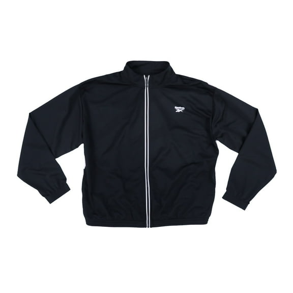 Reebok Womens Plus Size Active Jacket Tricot Zip-Front Black
