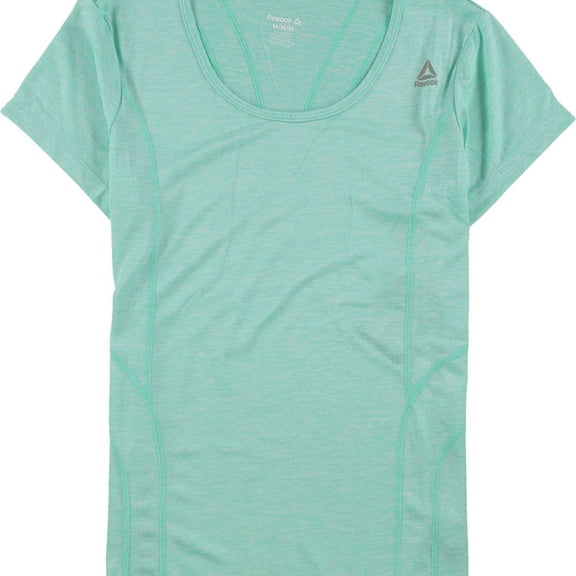 Reebok Womens Two Tone Basic T-Shirt, Green, X-Small