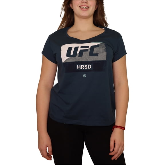 Reebok Womens UFC HRSD Graphic T-Shirt, Blue, Medium