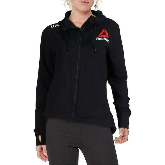 Reebok Womens UFC Walkout Hoodie Sweatshirt, Black, Medium
