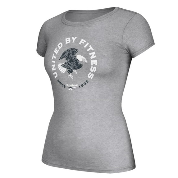 Reebok Womens United By Fitness Graphic T-Shirt, Grey, X-Large