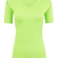 thumbnail image 1 of Reebok Womens Volt V-Neck Performance Basic T-Shirt, Green, X-Large, 1 of 1